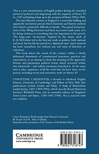 The Wars of the Roses: Politics and the Constitution in England, c.1437–1509 (Cambridge Medieval Textbooks)