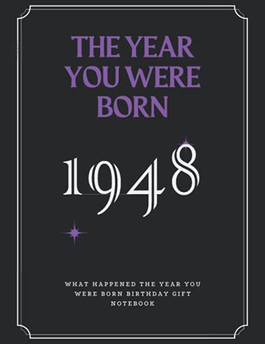 The Year You Were Born 1948 - What Happened The Year You Were Born Birthday Gift Journal: Journal Notebook Better Than A Card Birthday Retirement Cheap Gift 72th Birthday Gift 7.5x9.25 120.