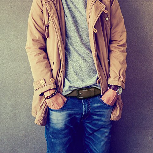 Timberland Men's Classic Leather Jean Belt, Dark Brown, 36