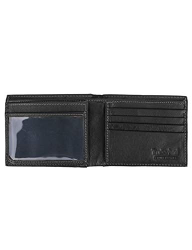 Timberland Men's Wellington RFID de Cuero Exclusivo de Cercanías Bifold Wallet (Negro)