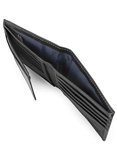 Timberland Men's Wellington RFID de Cuero Exclusivo de Cercanías Bifold Wallet (Negro)