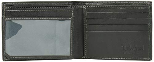 Timberland Men's Wellington RFID de Cuero Exclusivo de Cercanías Bifold Wallet (Negro)