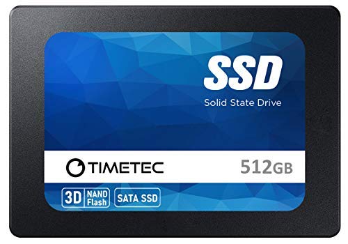 Timetec 512GB SSD 3D NAND SATA III 6Gb/s 2.5 Inch 7mm (0.28") 400TBW Read Speed Up to 530 MB/s SLC Cache Performance Boost Internal Solid State Drive for PC Computer Desktop and Laptop (512GB)