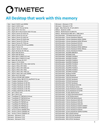 Timetec Hynix IC DDR4 2400MHz PC4-19200 Unbuffered Non-ECC 1.2V CL16 1Rx8 Single Rank 260 Pin SODIMM Laptop Notebook Computer Memory RAM Module Upgrade (8GB)
