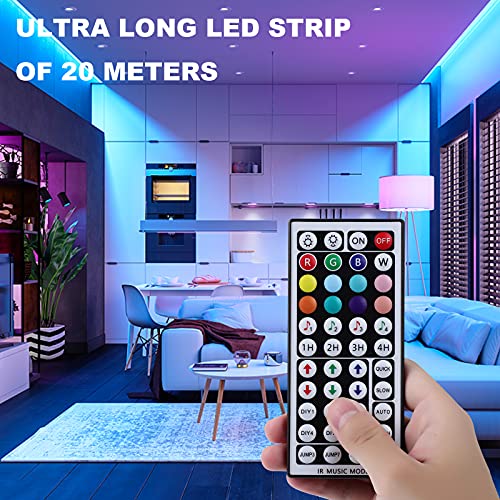 Tiras LED, HOVVIDA 20M Bluetooth Luces de Tiras LED 5050 RGB 12V para Habitación, Controladas por APP, IR Control Remoto y Controlador, 16 Milliones de Colores, 28 Estilos, Modo de Horario