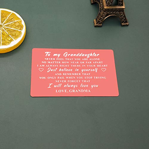 To My Granddaughter Wallet Card Gifts from Grandma, Granddaughter Gifts Inspirational Gifts, Granddaughter Birthday Gifts, Granddaughter Graduation Card, Christmas Motivational Gifts for Granddaughter