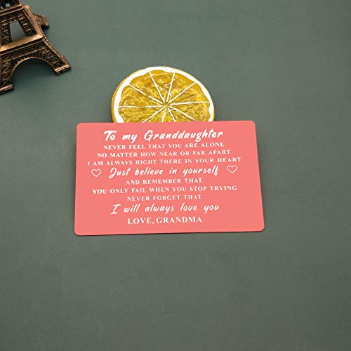To My Granddaughter Wallet Card Gifts from Grandma, Granddaughter Gifts Inspirational Gifts, Granddaughter Birthday Gifts, Granddaughter Graduation Card, Christmas Motivational Gifts for Granddaughter