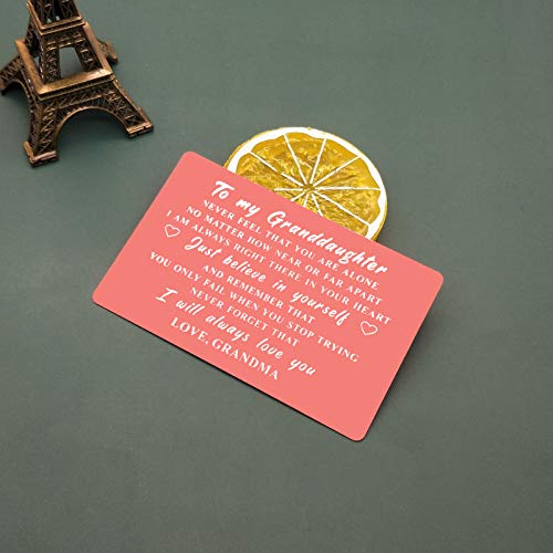 To My Granddaughter Wallet Card Gifts from Grandma, Granddaughter Gifts Inspirational Gifts, Granddaughter Birthday Gifts, Granddaughter Graduation Card, Christmas Motivational Gifts for Granddaughter