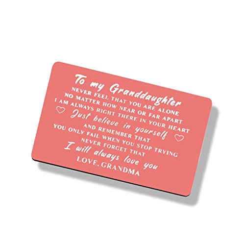 To My Granddaughter Wallet Card Gifts from Grandma, Granddaughter Gifts Inspirational Gifts, Granddaughter Birthday Gifts, Granddaughter Graduation Card, Christmas Motivational Gifts for Granddaughter