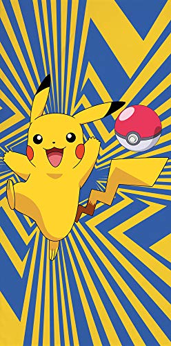 Toalla Pokemon Go Pikatchu 75 x 150 cm, 100% algodón, calidad aterciopelada, toalla de playa, toalla de baño, toalla de sauna, Pokémon Snap Pokeball Ash Legends Arceus Pass.