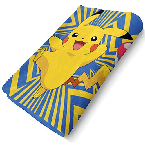 Toalla Pokemon Go Pikatchu 75 x 150 cm, 100% algodón, calidad aterciopelada, toalla de playa, toalla de baño, toalla de sauna, Pokémon Snap Pokeball Ash Legends Arceus Pass.