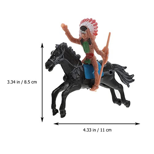 Toddmomy Cifras Indios Nativos 4Pcs Figuras Americanas Caballo Y Jinetes a Caballo Figuras Juguetes Soldado Figura de Acción de Carácter Plástico Parque Infantil Estilo Mezclado