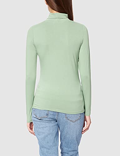 TOM TAILOR Denim 1027238 Camiseta de Manga Larga con Cuello Alto, Naber 19764 Light Mint Green-Juego de Mesa [Importado de Alemania], L para Mujer