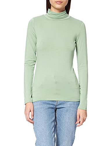 TOM TAILOR Denim 1027238 Camiseta de Manga Larga con Cuello Alto, Naber 19764 Light Mint Green-Juego de Mesa [Importado de Alemania], L para Mujer
