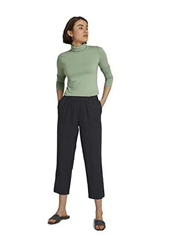 TOM TAILOR Denim 1027238 Camiseta de Manga Larga con Cuello Alto, Naber 19764 Light Mint Green-Juego de Mesa [Importado de Alemania], L para Mujer