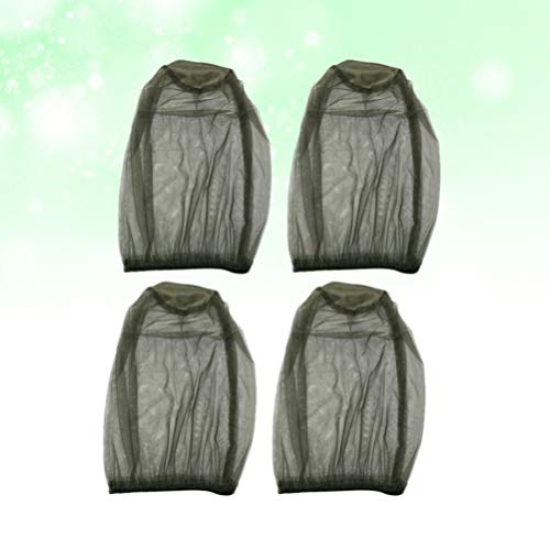 Toyvian 4 Piezas Cabeza de Mosquito Cara Neta Malla Cabeza Cubierta Protección Solar Sombreros de Pesca para Montañismo Camping Senderismo Safari Pesca