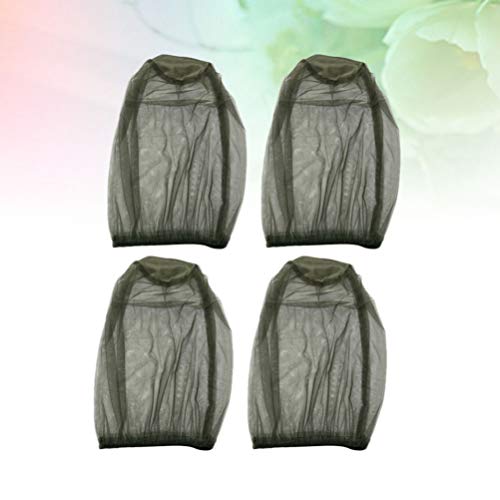 Toyvian 4 Piezas Cabeza de Mosquito Cara Neta Malla Cabeza Cubierta Protección Solar Sombreros de Pesca para Montañismo Camping Senderismo Safari Pesca