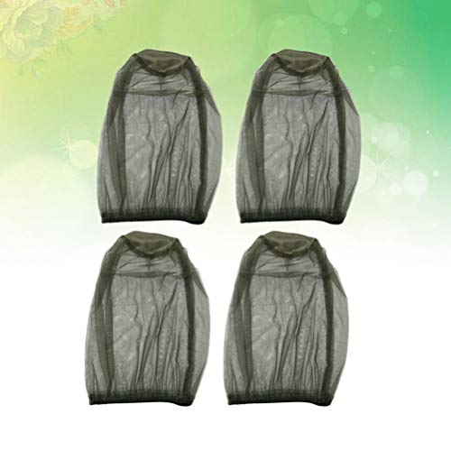 Toyvian 4 Piezas Cabeza de Mosquito Cara Neta Malla Cabeza Cubierta Protección Solar Sombreros de Pesca para Montañismo Camping Senderismo Safari Pesca