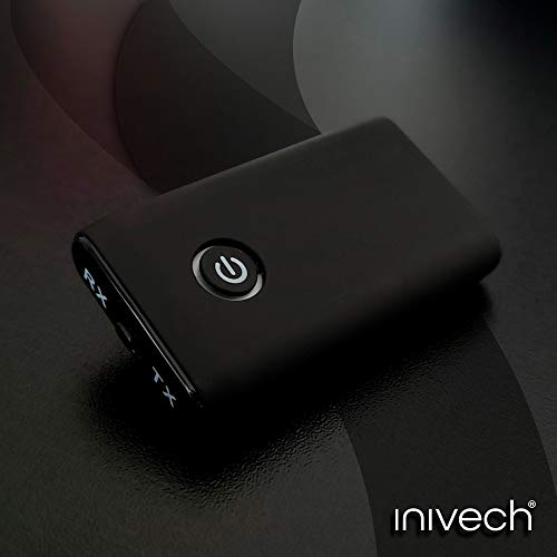 Transmisor Bluetooth Adaptador Jack Emisor - Transmisor Bluetooth 5.0 con Adaptador Jack 3.5 mm de Audio para TV, Coche, Auriculares, Altavoces 2 en 1. Emisor y Receptor de Música en Baja Latencia