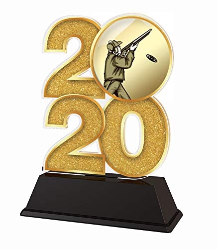 Trophy Monster 2020 - Trofeo de Tiro de Arcilla (Oro, Plata o Bronce), Dorado, 120 mm