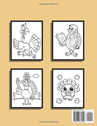 Turkey Coloring Book for Kids Ages 2-5 - Thanksgiving-: Happy Thanksgiving Day Coloring Pages With Turkey Unique And Fun Designs for Boys And Girls - ... For Toddlers, Preschool & Kindergarteners -