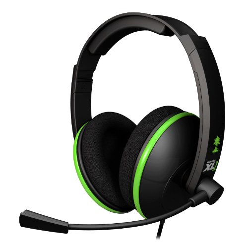 Turtle Beach Ear Force XL - Auriculares de diadema cerrados USB (con micrófono, control remoto integrado, USB), negro y verde