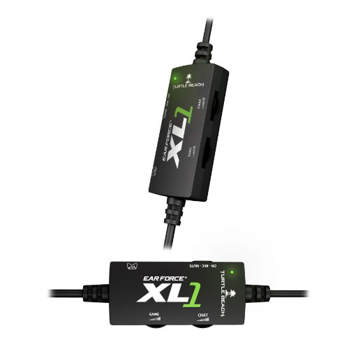 Turtle Beach Ear Force XL - Auriculares de diadema cerrados USB (con micrófono, control remoto integrado, USB), negro y verde