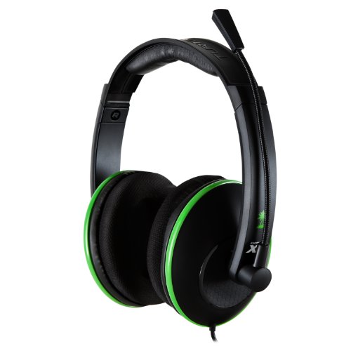 Turtle Beach Ear Force XL - Auriculares de diadema cerrados USB (con micrófono, control remoto integrado, USB), negro y verde