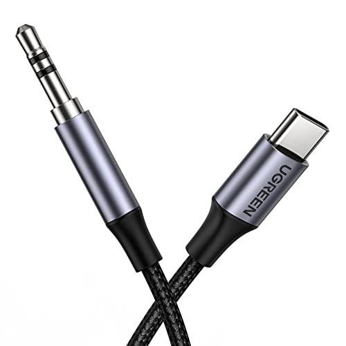 UGREEN Cable USB C a Jack 3.5 mm, Audio Estéreo Cable Auxiliar para Coche, Adaptador USB Tipo C a Jack 3.5 Macho Compatible con Huawei P40 Mate30 Pro, Xiaomi Mi10 Mi 9 A2, OnePlus Nord 9 8T 7 Pro, 1M