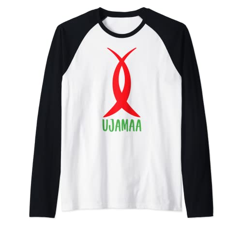 Ujama Kwanzaa Cooperativa Económica Negra Apoyo Empresarial Camiseta Manga Raglan