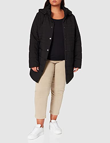Ulla Popken Longjacke Mit Kapuze Chaqueta, Negro (Schwarz 10), 44 (Talla del Fabricante: 42) para Mujer