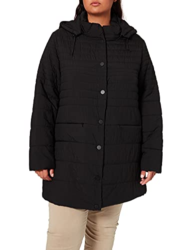 Ulla Popken Longjacke Mit Kapuze Chaqueta, Negro (Schwarz 10), 44 (Talla del Fabricante: 42) para Mujer