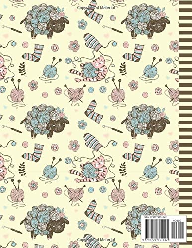 Undated Weekly Planner: 8.5x11 Large Agenda / Non-Dated Organizer / 52-Week Life Journal With To Do List - Habit and Goal Trackers - Personal Calendar ... / Knitting = Wool Yarn Lamb Sheep Art Pattern