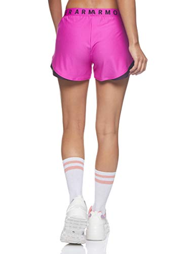 Under Armour Play Up Shorts 3.0, Corto Mujer, Meteor Pink/Polaris Purple/Polaris Purple, L