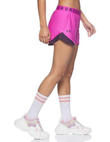 Under Armour Play Up Shorts 3.0, Corto Mujer, Meteor Pink/Polaris Purple/Polaris Purple, L