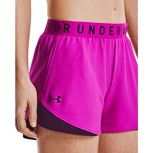 Under Armour Play Up Shorts 3.0, Corto Mujer, Meteor Pink/Polaris Purple/Polaris Purple, L