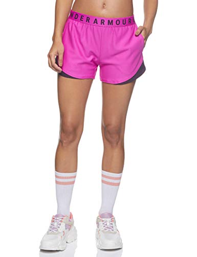 Under Armour Play Up Shorts 3.0, Corto Mujer, Meteor Pink/Polaris Purple/Polaris Purple, L