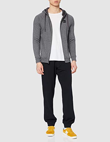 Under Armour Rival Fleece FZ Hoodie, Sudadera Hombre, Gris (Charcoal Light Heather/Black (020)), S