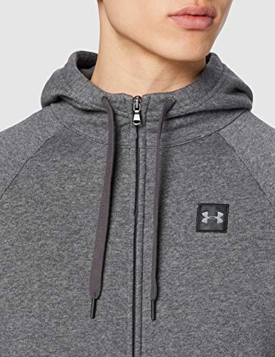 Under Armour Rival Fleece FZ Hoodie, Sudadera Hombre, Gris (Charcoal Light Heather/Black (020)), S