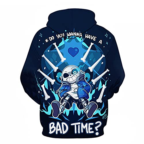 Undertale-Sans Sudaderas con Capucha Juegos de Streetwear Hombres suéter Sudaderas de Manga Larga Estampadas en 3D Niño Niña Niños Casual Tops para Adolescentes