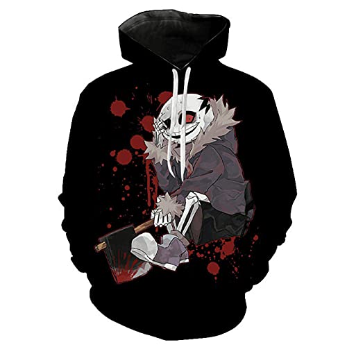 Undertale-Sans Sudaderas con Capucha Juegos de Streetwear Hombres suéter Sudaderas de Manga Larga Estampadas en 3D Niño Niña Niños Casual Tops para Adolescentes