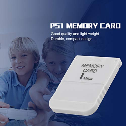 Uniqueheart PS1 Memory Card 1 Mega Memory Card For Playstation 1 One PS1 PSX Game Useful Practical Affordable White 1M 1MB
