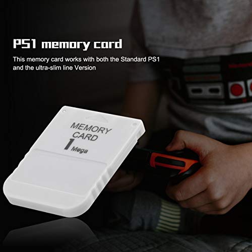 Uniqueheart PS1 Memory Card 1 Mega Memory Card For Playstation 1 One PS1 PSX Game Useful Practical Affordable White 1M 1MB