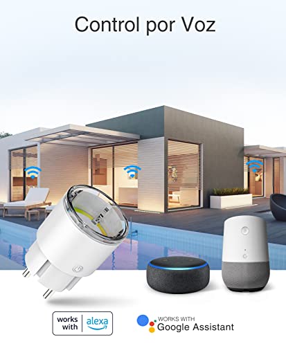 Usmart Mini Enchufe Inteligente Wifi, Enchufe programable WIFI Control Remoto por APP, Smart Plug Funcionar con Monitor de Energía/Temporización, Compartible con Alexa/Google Home, 2 Packs