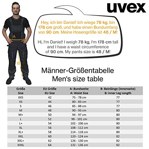 Uvex Pantalones de Trabajo Tune-up Long para Hombre - Peto con Bolsillo en la Rodilla - 44