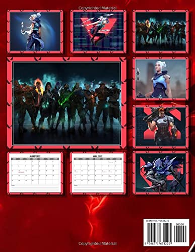 Valorant 2022 Calendar: Game Characters Mini Planner Jan 2022 to Dec 2022 PLUS 6 Extra Months Of 2023 | Premium All In One Game Pictures Gift Idea For Gamers Gaming Fans Kalendar calendario calendrier