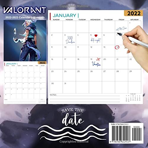 Valorant Calendar 2022-2023: Valorant Calendar 2022 - OFFICIAL Games calendar 2022 18 months- Planner Gifts boys girls kids and all Fans BIG SIZE 17''x11''(Kalendar Calendario Calendrier). 9