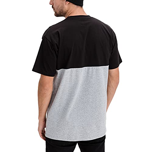 Vans Colorblock tee - Camiseta para Hombre , Negro (Black/athletic Heather), Large