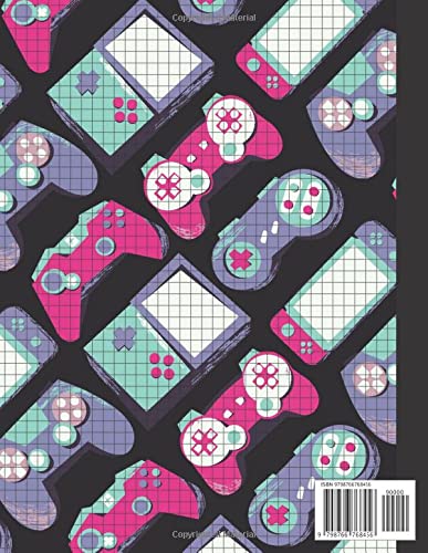 Video Game Inspired Graph Paper Notebook | 5x5 Quad Ruled | For Math and Science Note Keeping, Memos, and Organization: 8.5x11 | 100 pages/50 sheets | Grid Notepad for Student, Kids, Teens, and Adults