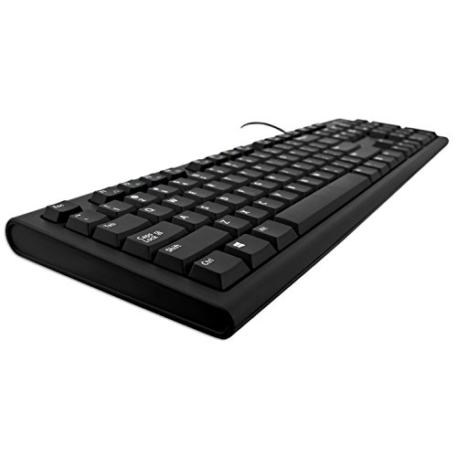 Videoseven - V7 Teclado USB con Cable y Adaptador ps2 - us